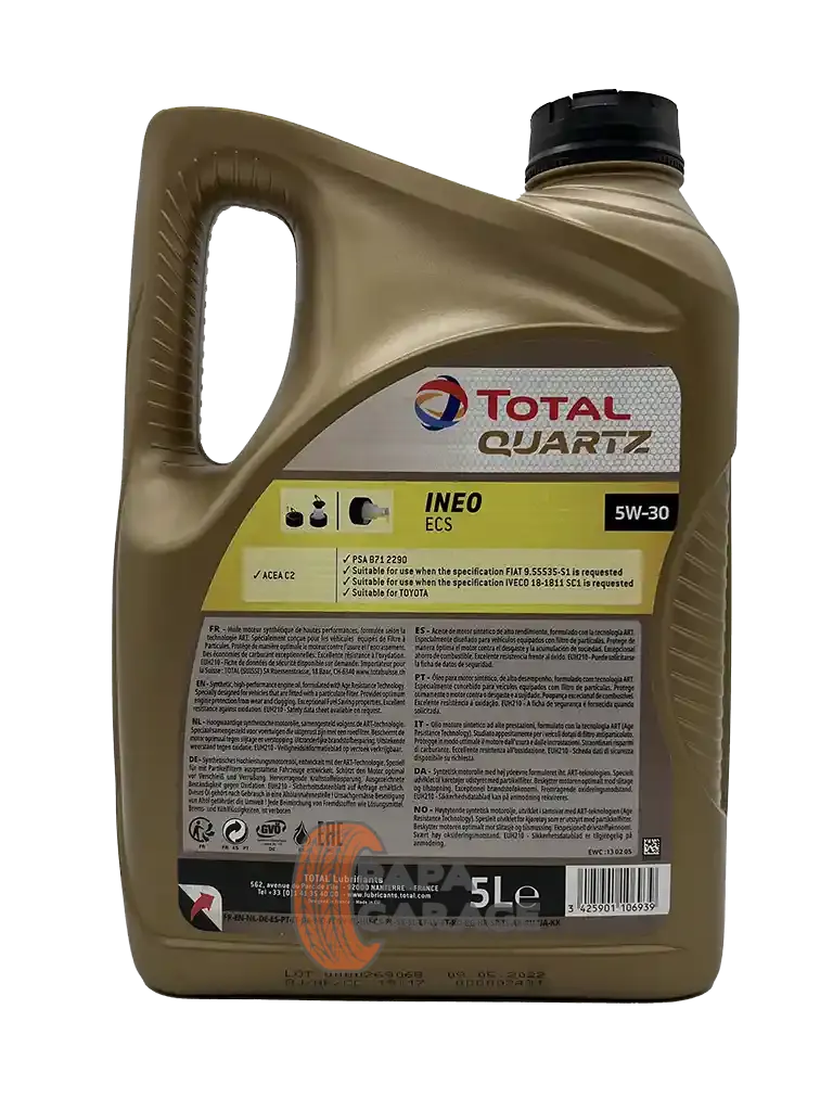 ᐉ Motor oil Total Quartz INEO ECS 5W30 5 l - Papa Garage
